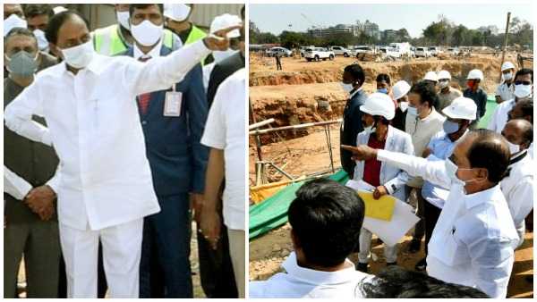 CM KCR inspects new Secretariat construction, orders to Speed Up works CM KCR inspects new Secretariat construction, orders to Speed Up works