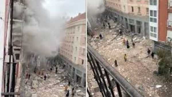 Strong explosion rocks building in central Madrid Strong explosion rocks building in central Madrid
