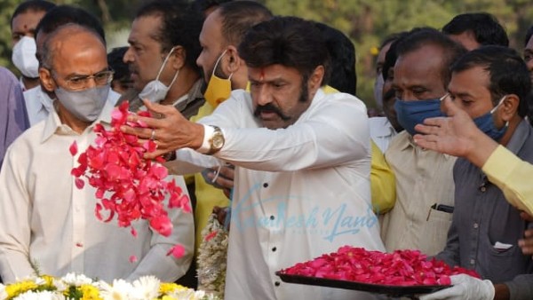 Actor, TDP MLA Nandamuri Balakrishna, Lakshmi Parvathi pays tribute to NTR Actor, TDP MLA Nandamuri Balakrishna, Lakshmi Parvathi pays tribute to NTR