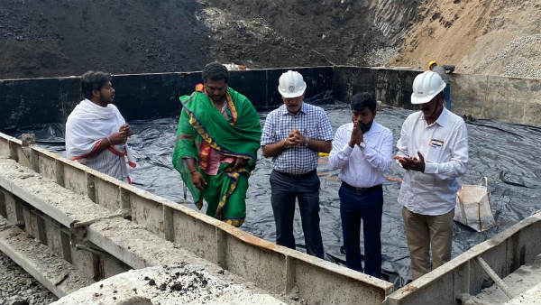 polavaram project spill channel concrete works begins today polavaram project spill channel concrete works begins today