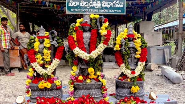 New idols arrive at Ramatheertham temple from Tirupati New idols arrive at Ramatheertham temple from Tirupati