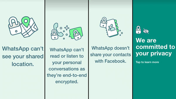 WhatsApp shares WhatsApp status to give assurance on user privacy.. WhatsApp shares WhatsApp status to give assurance on user privacy..
