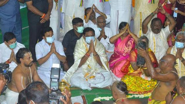 Tamil Nadu CM Palaniswami lays foundation stone for TTD Temple Tamil Nadu CM Palaniswami lays foundation stone for TTD Temple