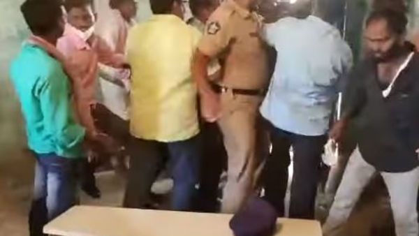 ysrcp and tdp workers attacked each other in polling booth in vizianagaram ysrcp and tdp workers attacked each other in polling booth in vizianagaram