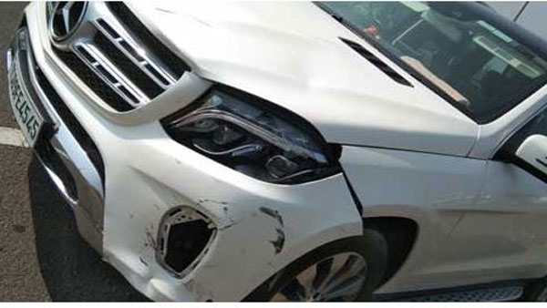TDP leader prathipati pulla rao escape from car accident TDP leader prathipati pulla rao escape from car accident