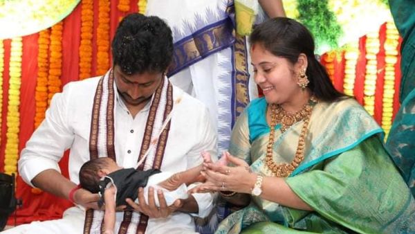 AP Deputy CM Pushpa Sreevanis baby girl named as Yaswitha Srijagathi AP Deputy CM Pushpa Sreevanis baby girl named as Yaswitha Srijagathi