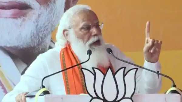 Narayanasamy-led Cong govt in Puducherry was a disaster, nda wave in poll states, says pm Modi Narayanasamy-led Cong govt in Puducherry was a disaster, nda wave in poll states, says pm Modi