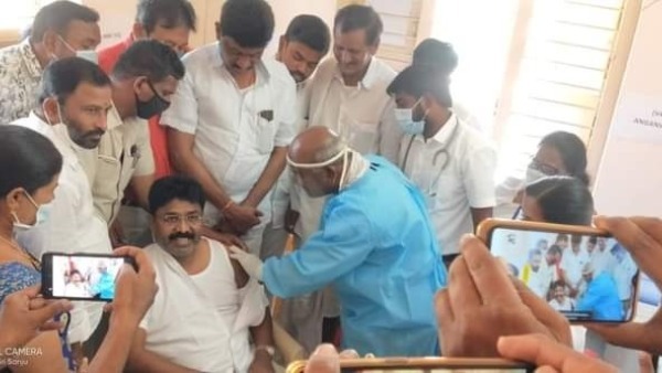 Andhra Governor and education minister takes first dose of COVID19 Vaccine Andhra Governor and education minister takes first dose of COVID19 Vaccine