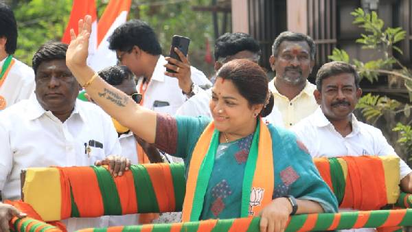 పక్కనే ఉన్న సొంత పార్టీ నేతపై ఎన్నికల ప్రచారంలో ఖుష్బూ విమర్శలు