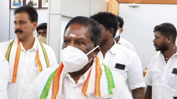 BJP will merge Puducherry with Tamil Nadu, cong workers unhappy with dmk:Narayanaswamy BJP will merge Puducherry with Tamil Nadu, cong workers unhappy with dmk:Narayanaswamy