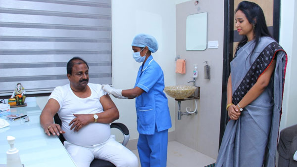 Kurnool: Andhra BJP Chief Somu Veerraju took his first dose of Covid Vaccine Kurnool: Andhra BJP Chief Somu Veerraju took his first dose of Covid Vaccine
