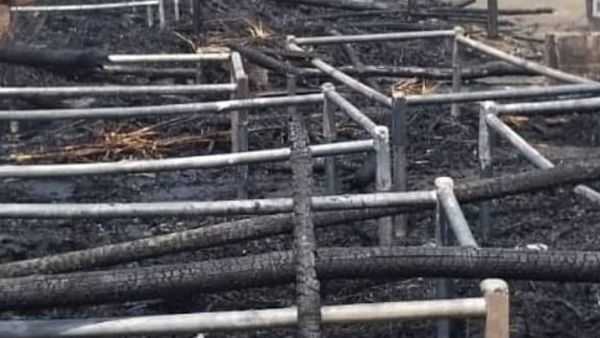 Two tents, car allegedly set ablaze by miscreants at Singhu border farmers protest site Two tents, car allegedly set ablaze by miscreants at Singhu border farmers protest site