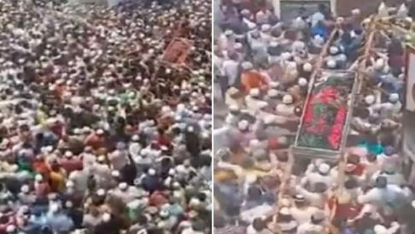 coronavirus Rules Tossed Aside At UP Clerics Funeral, Thousands Attend coronavirus Rules Tossed Aside At UP Clerics Funeral, Thousands Attend