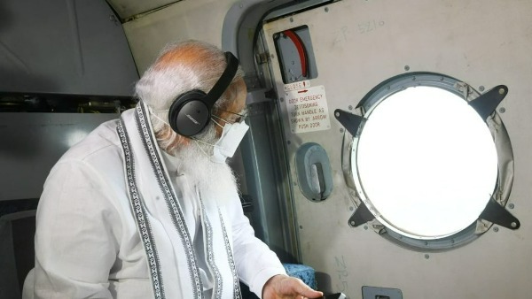 PM Modi conducts an aerial survey of the Cyclone Tauktae affected areas of Gujarat and Diu PM Modi conducts an aerial survey of the Cyclone Tauktae affected areas of Gujarat and Diu