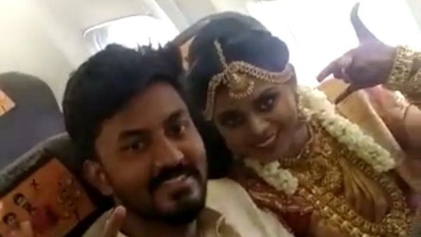 Tamil Nadu: A couple tied the knot on-board a chartered flight avoid Covid19 restrictions Tamil Nadu: A couple tied the knot on-board a chartered flight avoid Covid19 restrictions