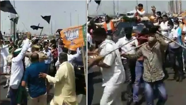 Clashes Between BJP Workers And Protesting Farmers at Ghaziabad, Rakesh Tikait slams bjp Clashes Between BJP Workers And Protesting Farmers at Ghaziabad, Rakesh Tikait slams bjp