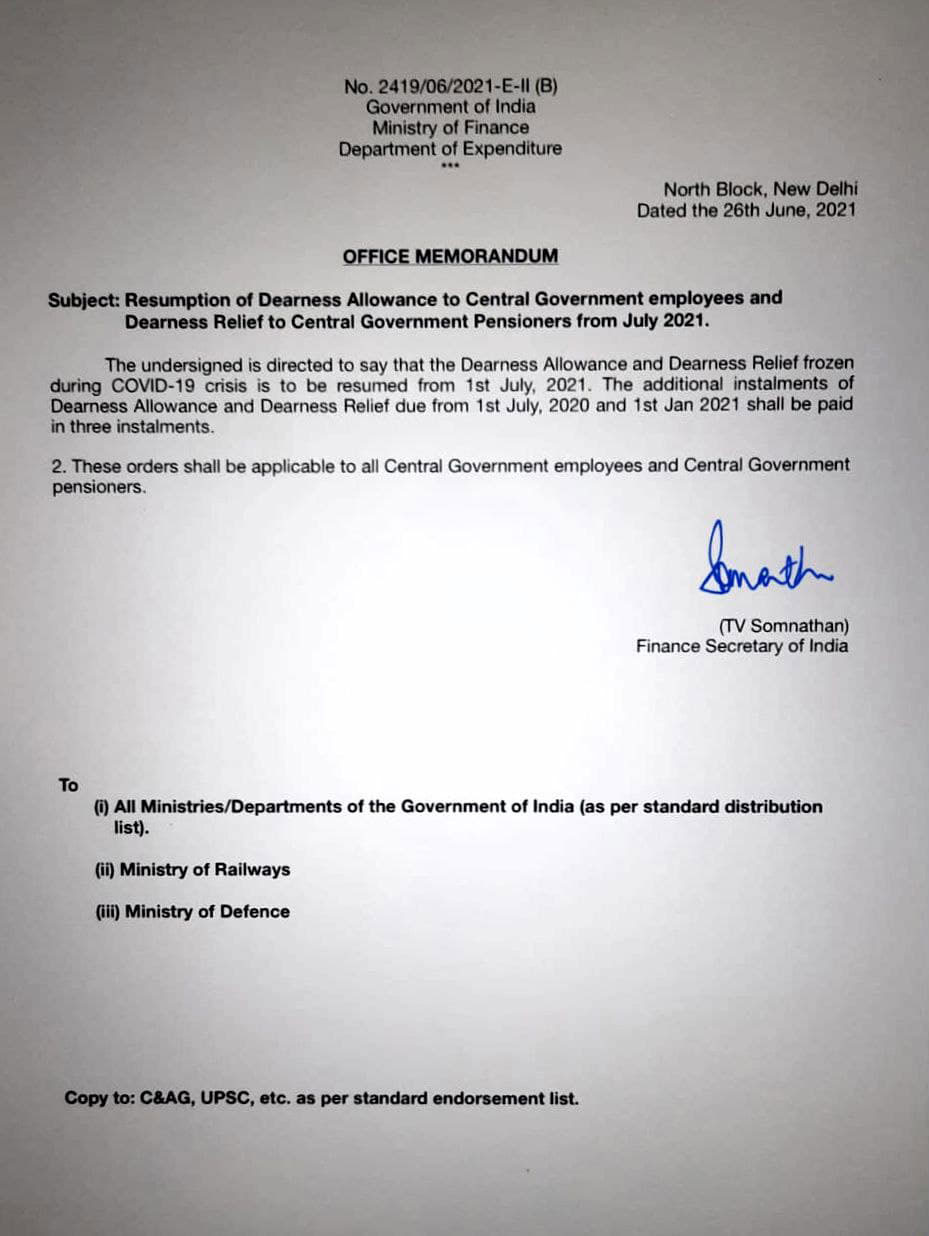 fact check is it true central govt restored dearness allowance to employees fact check is it true central govt restored dearness allowance to employees