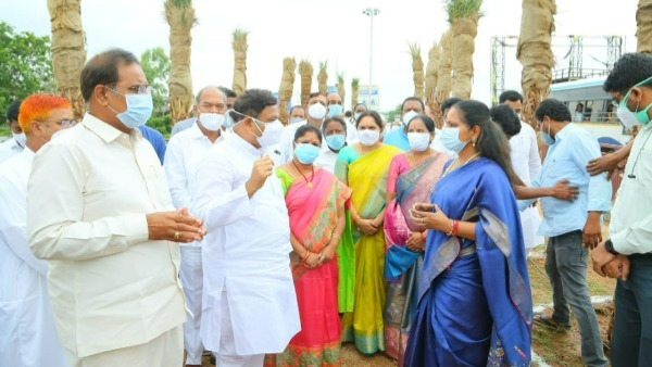 నిజామాబాద్ టీఆర్ఎస్ పార్టీ నూతన కార్యాలయం.. నిర్మాణాన్ని పరిశీలించిన ఎమ్మెల్సీ కవిత