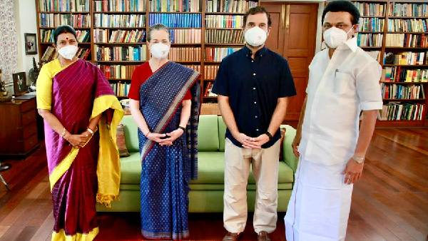 dmk chief stalin met sonia gandhi and rahul in delhi, first time after victory in tamil polls dmk chief stalin met sonia gandhi and rahul in delhi, first time after victory in tamil polls