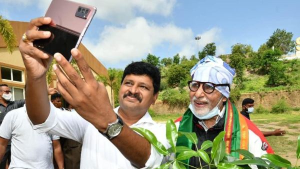 రామోజీ ఫిలిం సిటీలో మొక్కలు నాటిన అమితాబ్ ... ఎంపీ సంతోష్ కు ప్రశంస