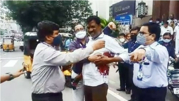Hyderabad: security guard fires at Gunfoundry sbi office, one contract employee injured. Hyderabad: security guard fires at Gunfoundry sbi office, one contract employee injured.