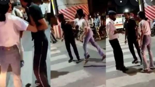video of a girl beats cab driver continuously on road gone viral on social media video of a girl beats cab driver continuously on road gone viral on social media