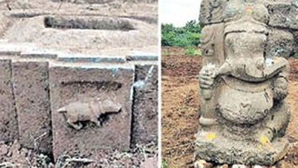 lord ganapathi huge idol came from farm land lord ganapathi huge idol came from farm land