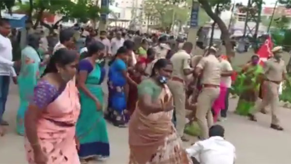 జీతాల కోసం ఆందోళన చేస్తే నేరమా ? ఇది రాజారెడ్డి రాజ్యంగమా ?