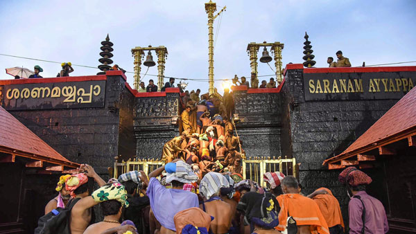 Sabarimala temple opens for annual 2-month-long pilgrimage season. Sabarimala temple opens for annual 2-month-long pilgrimage season.