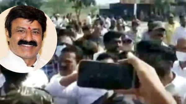 Tension prevails at Hindupur after YSRCP leaders protest at TDP MLA Balakrishnas residence Tension prevails at Hindupur after YSRCP leaders protest at TDP MLA Balakrishnas residence