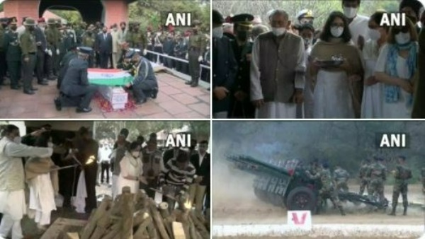 Gen Bipin Rawat Funeral completed: Daughters Perform Last Rites; 17-Gun Salute, 800 Service Personnel At Funeral Gen Bipin Rawat Funeral completed: Daughters Perform Last Rites; 17-Gun Salute, 800 Service Personnel At Funeral