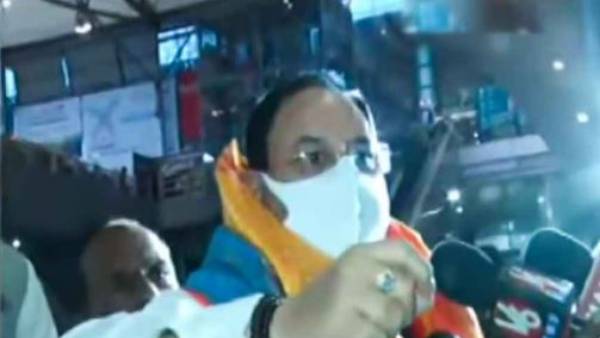 JP Nadda reached Hyderabad, will start candle rally soon JP Nadda reached Hyderabad, will start candle rally soon