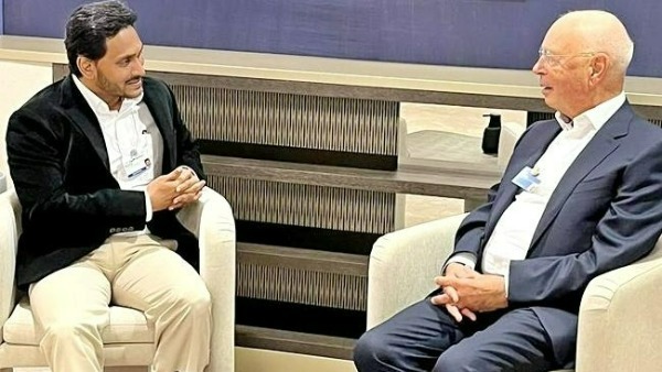 Chief Minister Jagan meets with Claus Schwab in Davos Chief Minister Jagan meets with Claus Schwab in Davos