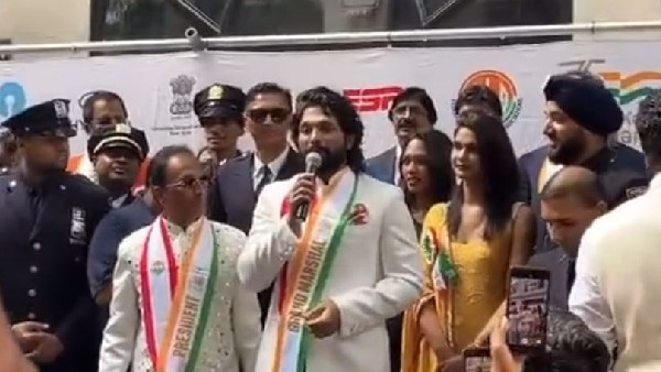 భారత్ కా తిరంగా.. కభీ ఝుకేగా నహీ: న్యూయార్క్ వీధుల్లో అల్లు అర్జున్