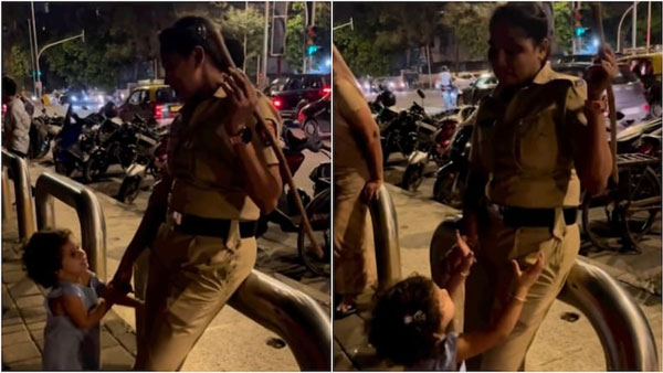 Viral Video:కర్ర కోసం చిన్నారి కనిష్క పోరు, ఇవ్వని కాప్.. వైరల్ 