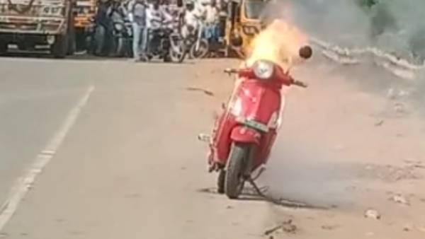 An electric two wheeler exploded in Wanaparthi An electric two wheeler exploded in Wanaparthi