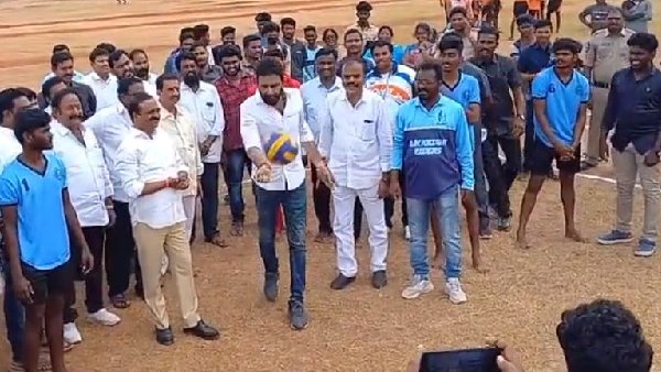 YSRCP MP Vallabhaneni Balasouri and former minister Kodali Nani starts Volleyball tournament YSRCP MP Vallabhaneni Balasouri and former minister Kodali Nani starts Volleyball tournament