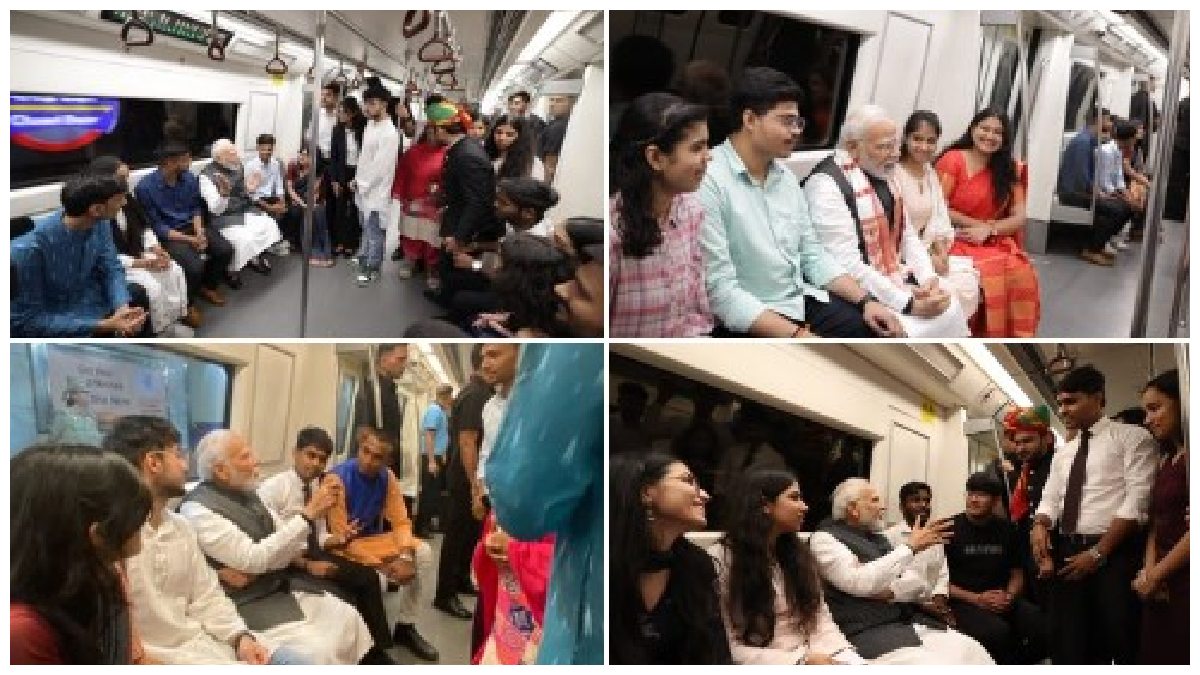 ఢిల్లీ మెట్రోలో ప్రయాణించిన ప్రధాని: యువతతో చిట్‌చాట్ కోసమేనంటూ మోడీ
