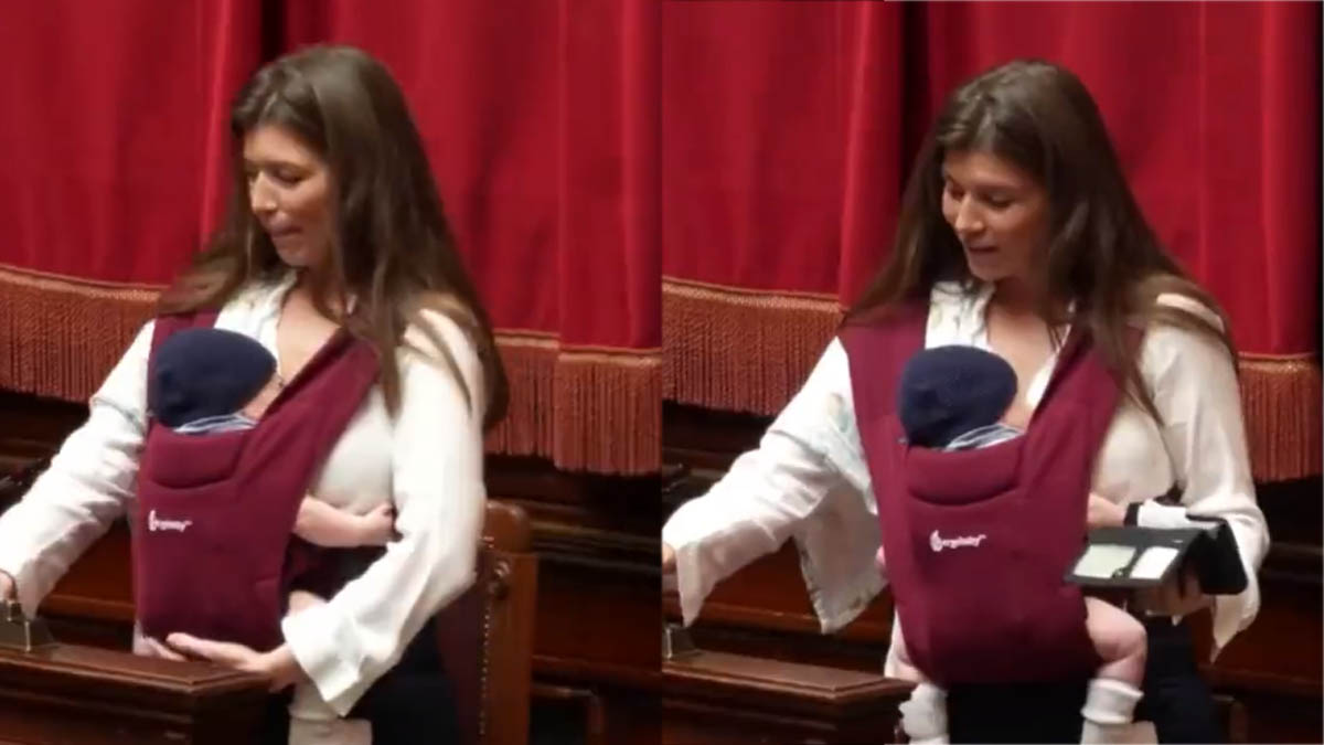 Italy: ఇటలీ పార్లమెంట్‍లో అరుదైన ఘటన.. హాల్‍లో బిడ్డకు పాలిచ్చిన ఎంపీ..