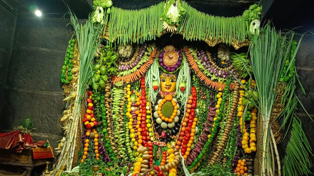 శాకంబరిగా భద్రకాళి అమ్మవారి దర్శనం; పోటెత్తిన భక్తజనం!!